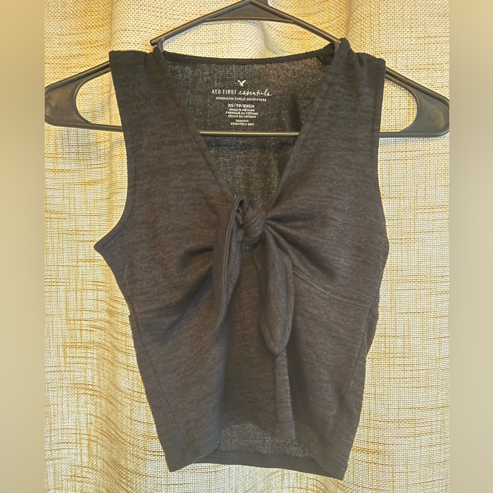 Black Cropped Tank, American Eagle, Size XS